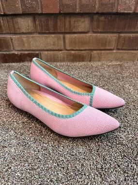 Vionic Dahlia Light Pink Knit Pointed Toe Ballet Flats, Size 9, Like New